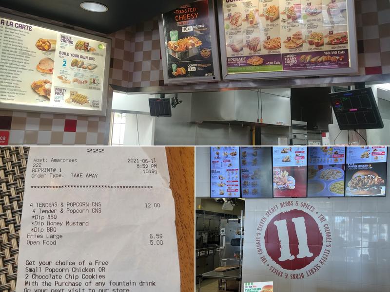 KFC Menu