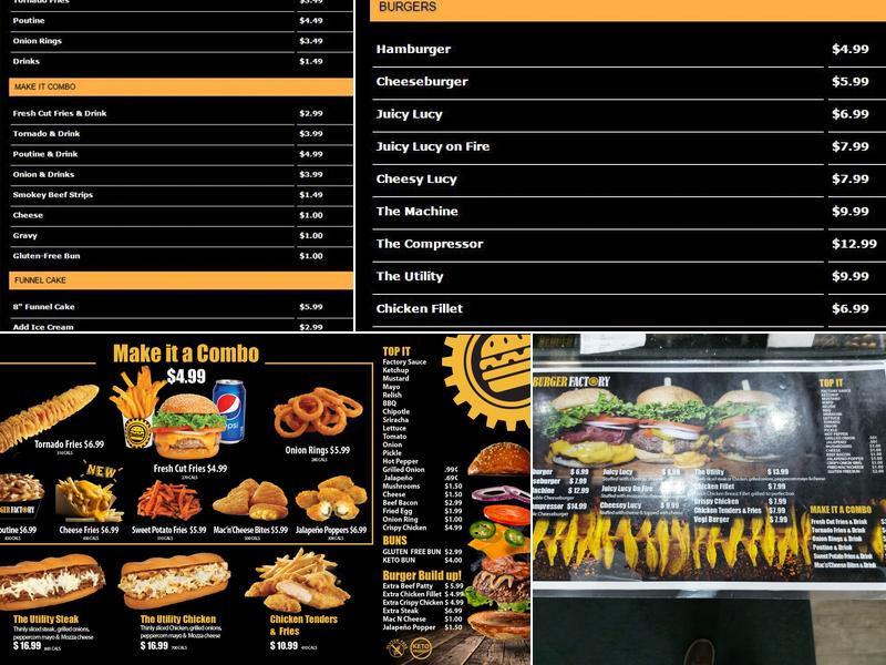 Burger Factory Menu