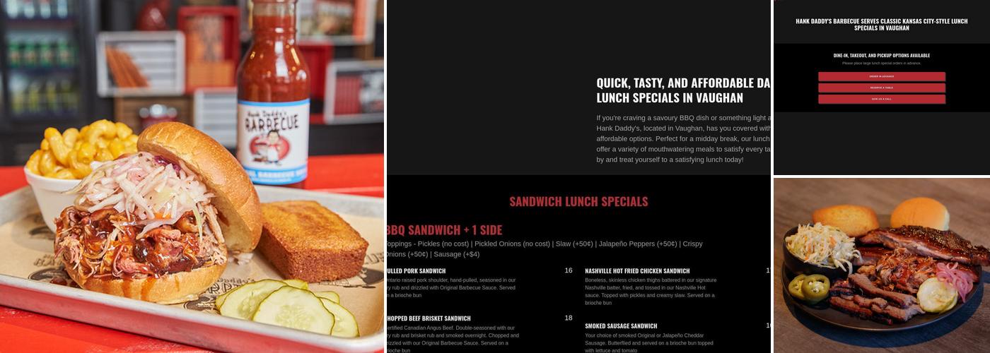 Hank Daddy's Barbecue Menu