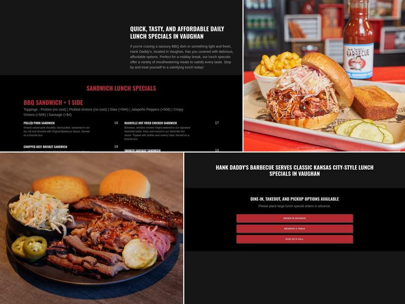 Hank Daddy's Barbecue Menu