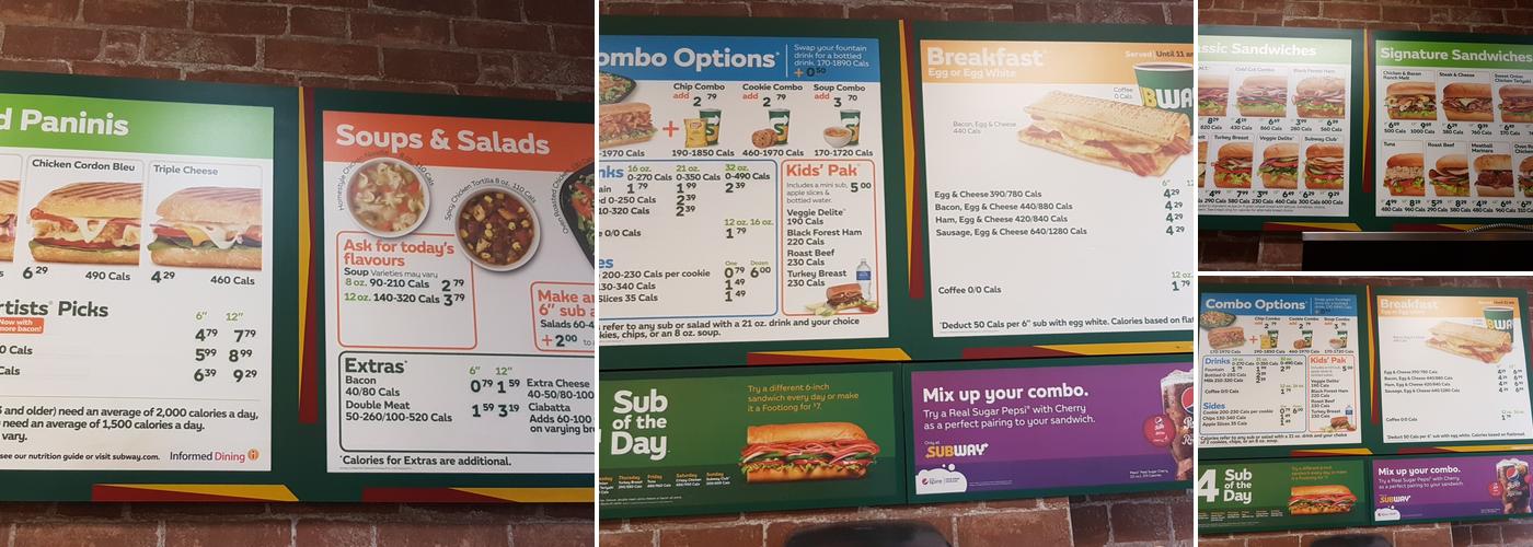 Subway Menu
