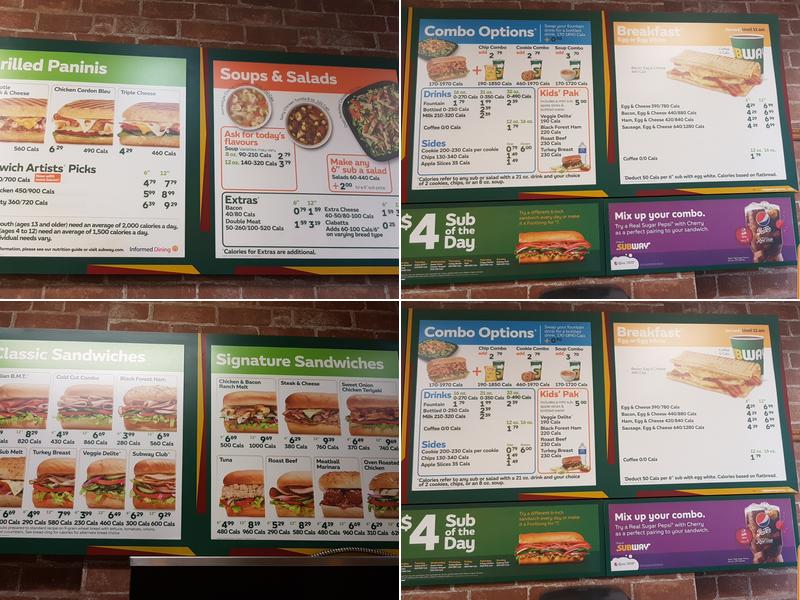 Subway Menu