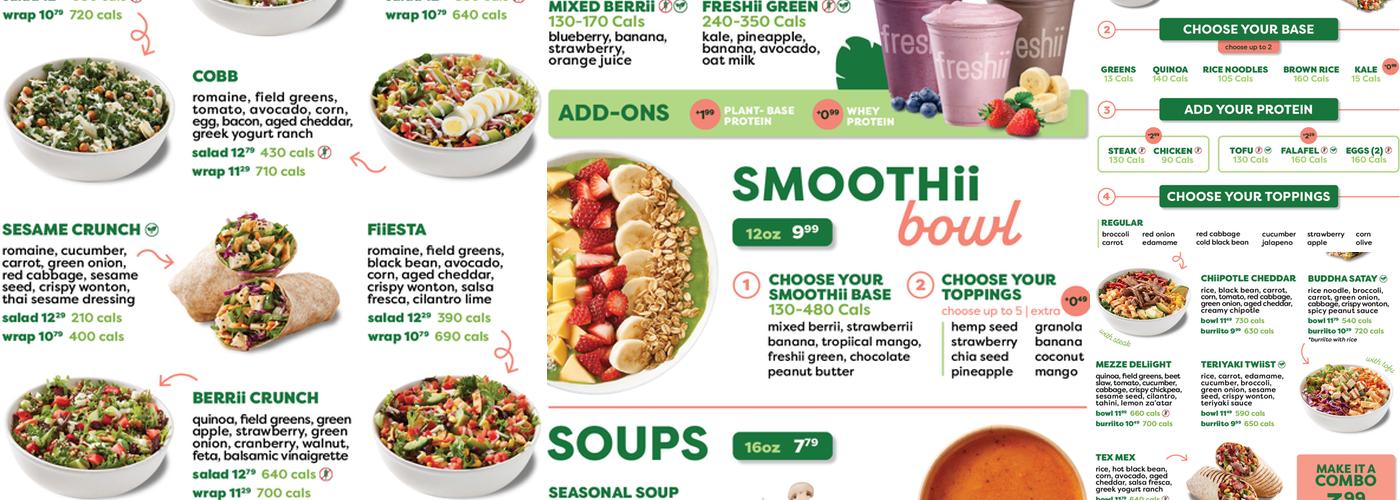Freshii Menu