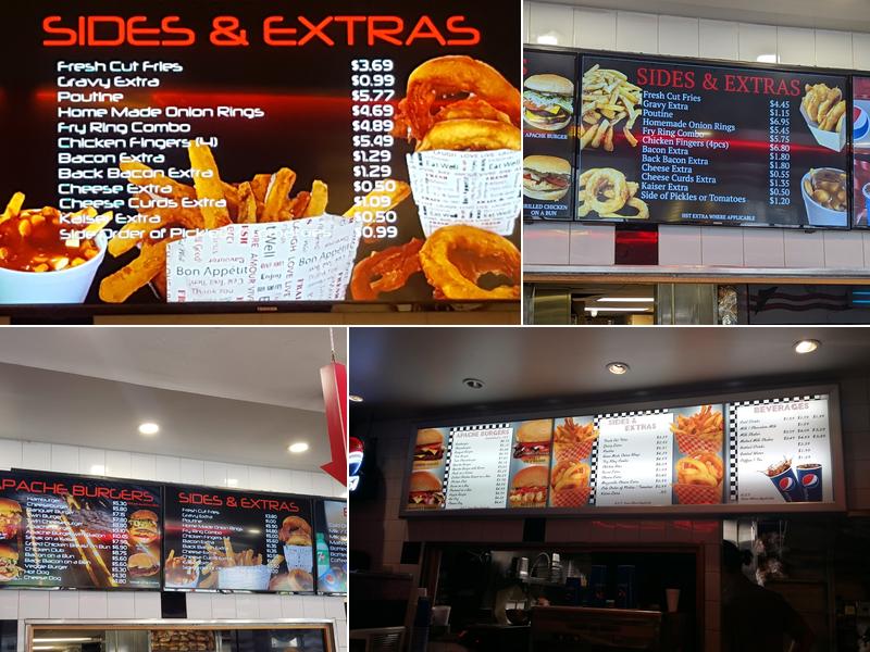 Apache Burgers Menu