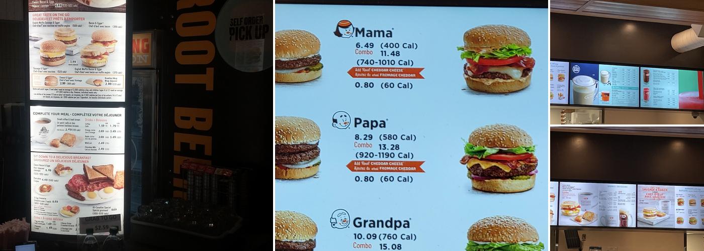 A&W Canada Menu