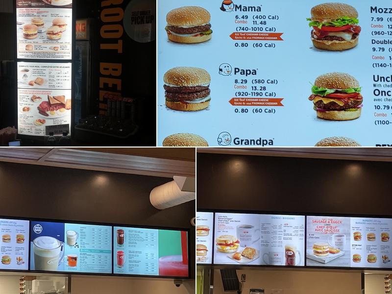 A&W Canada Menu