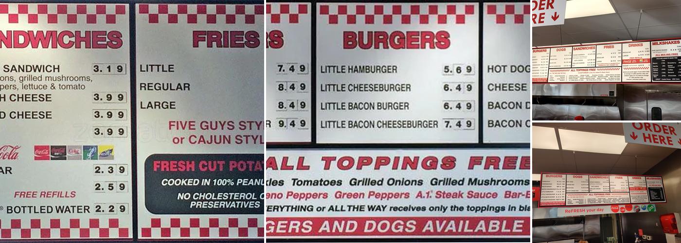 Five Guys Menu