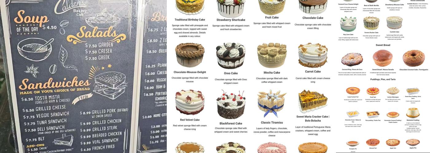 Caldense Bakery Menu