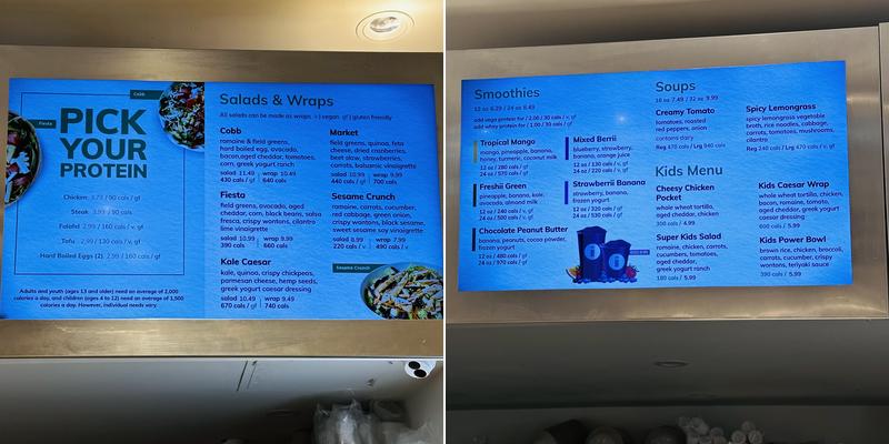 Freshii Menu