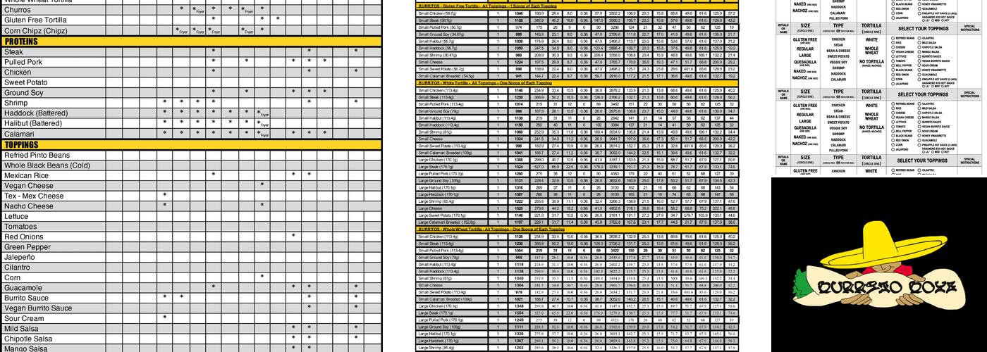 Burrito Boyz Menu