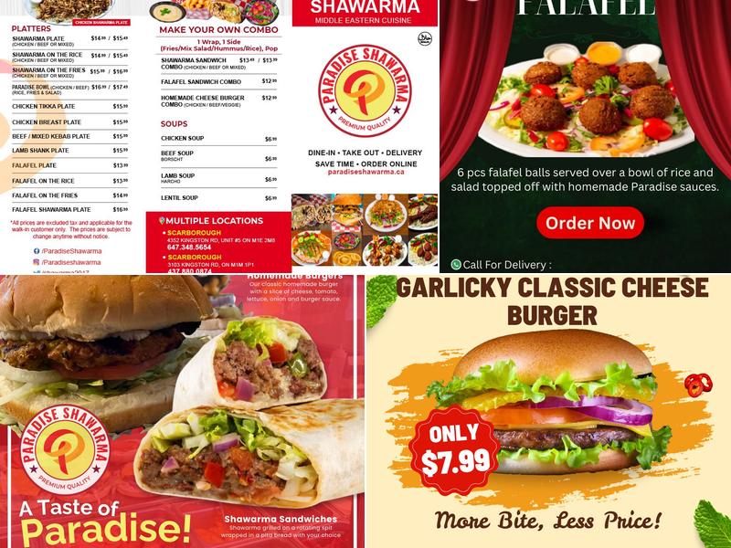 Paradise Shawarma Menu
