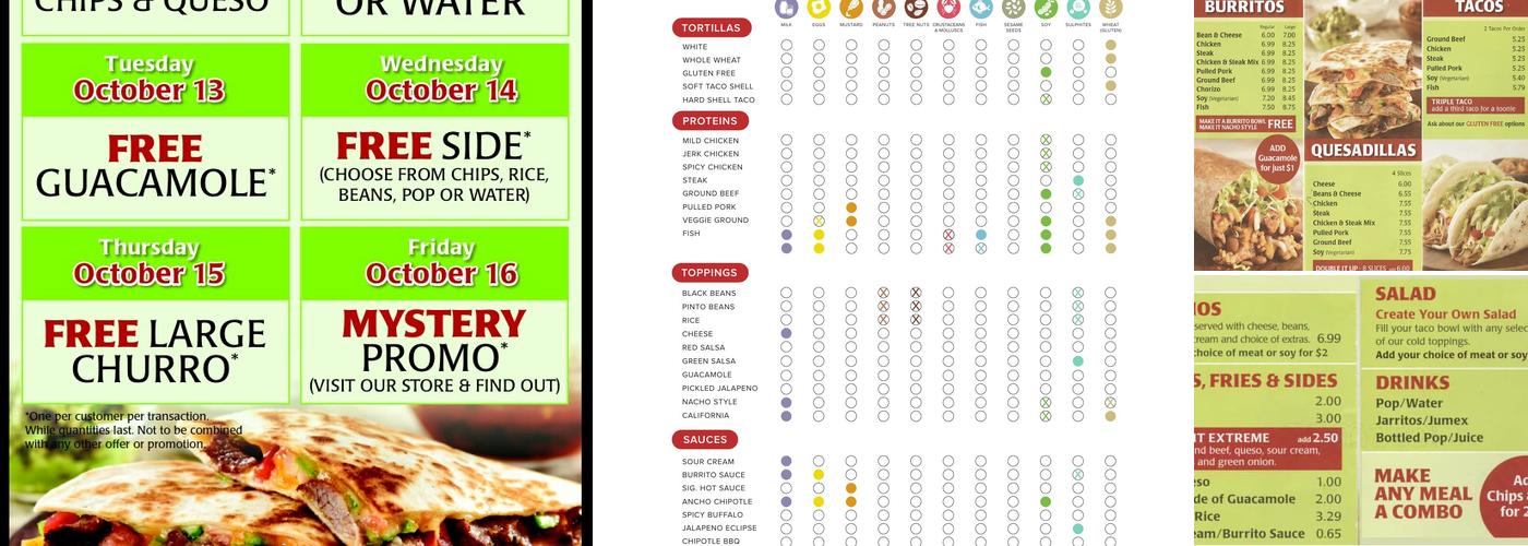 barBURRITO Menu