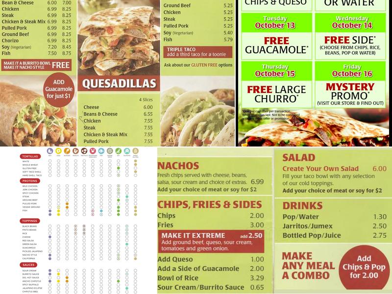 barBURRITO Menu