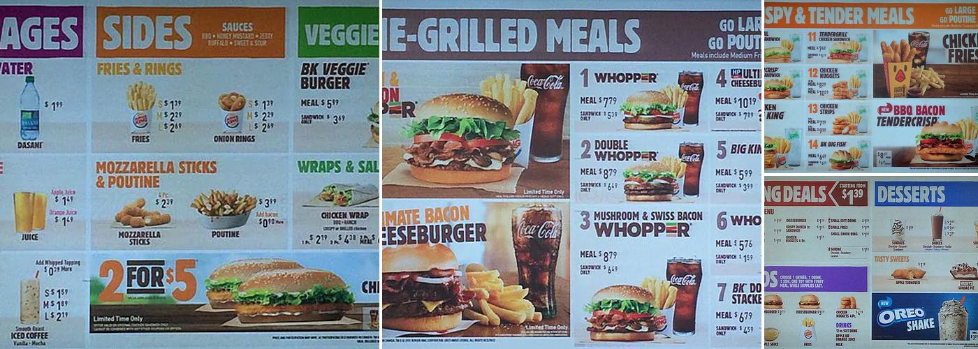 Burger King Menu