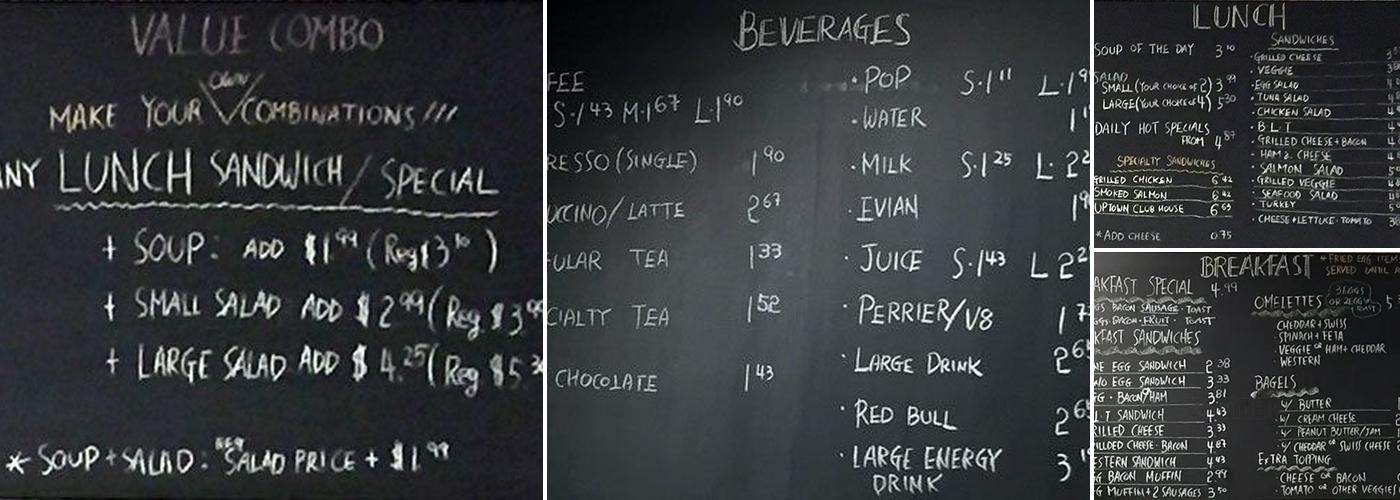 Uptown Cafe & Eatery Menu