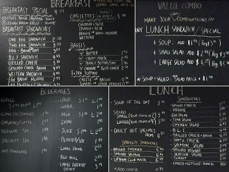 Uptown Cafe & Eatery Menu