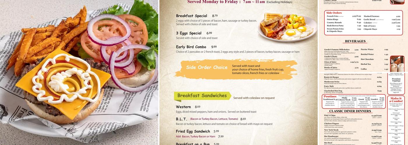 Gordo's Diner - Breakfast & Brunch in Vaughan Menu