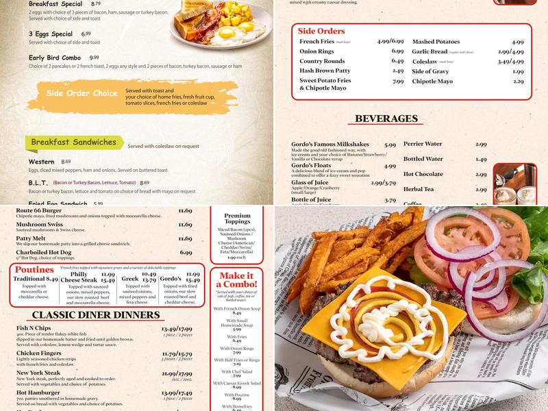 Gordo's Diner - Breakfast & Brunch in Vaughan Menu