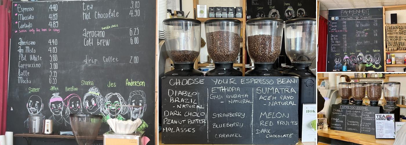 Fahrenheit Coffee Menu