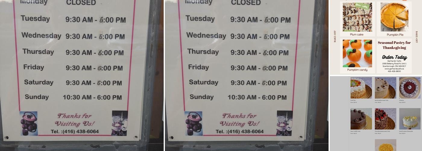 Gerhard's Cafe Menu