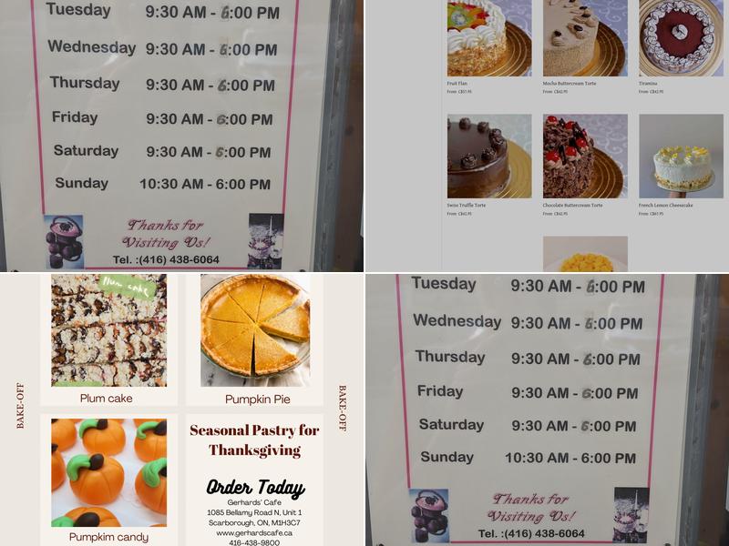 Gerhard's Cafe Menu