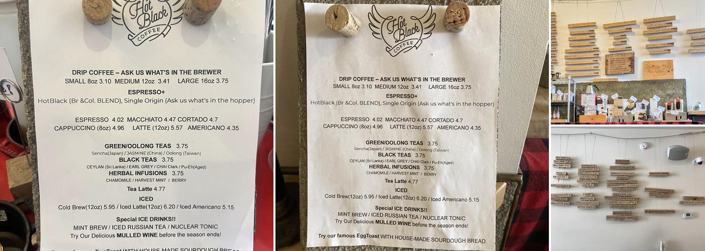 HotBlack Coffee Menu