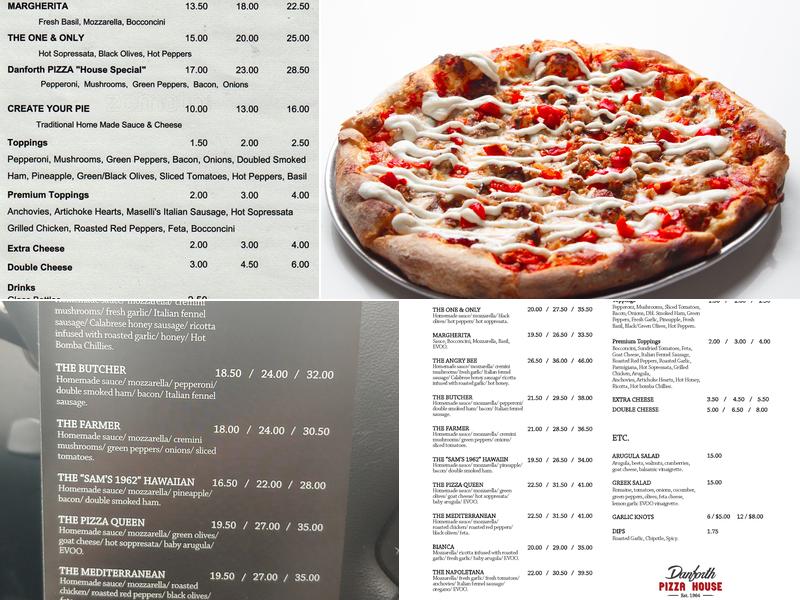 Danforth Pizza House Menu