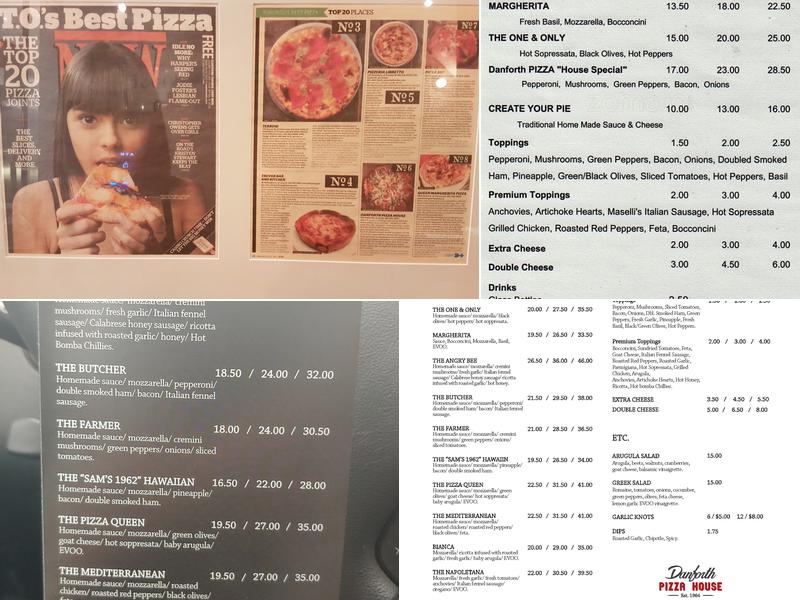 Danforth Pizza House Menu