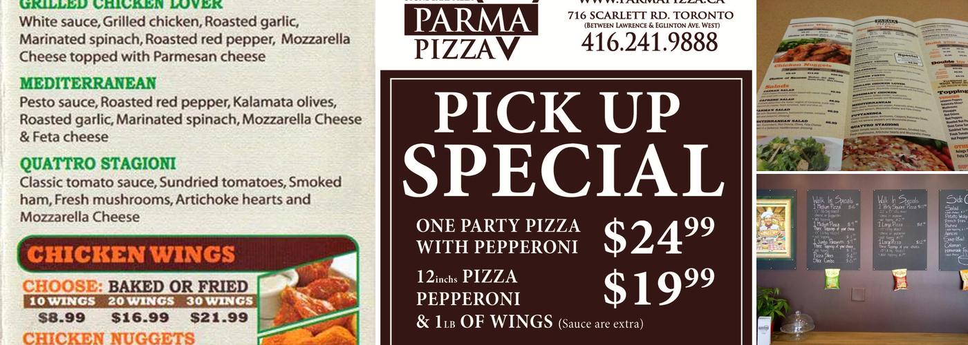 Parma Pizza Menu