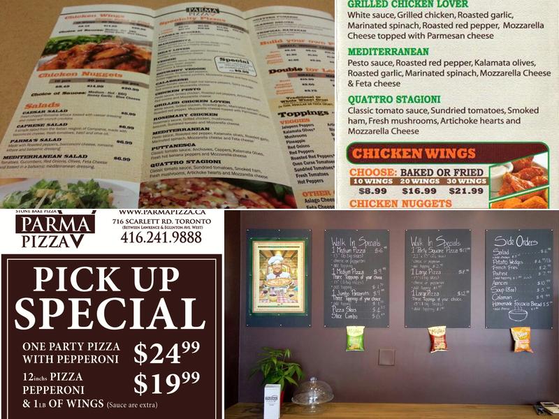 Parma Pizza Menu