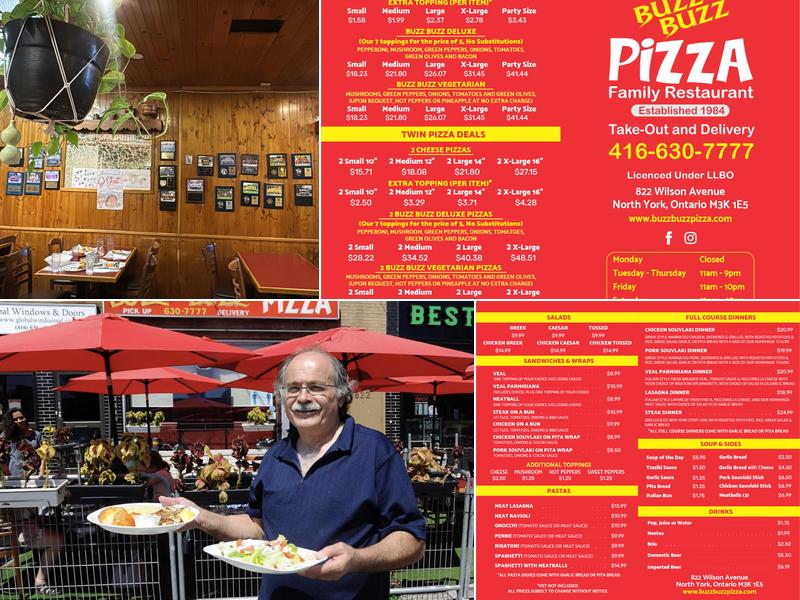 Buzz Buzz Pizza Menu