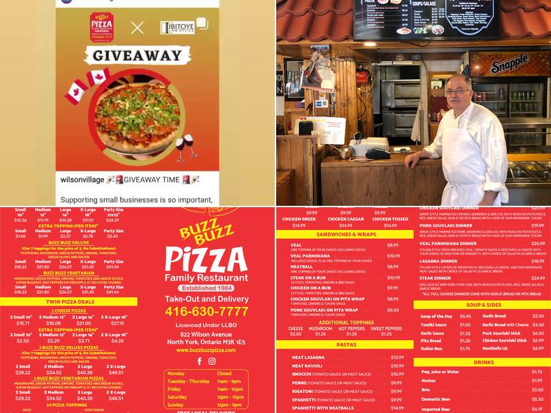 Buzz Buzz Pizza Menu