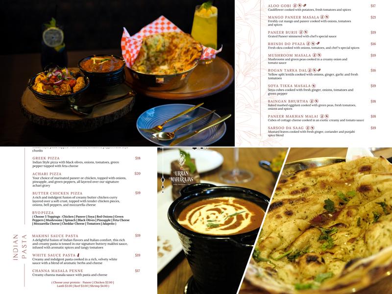 Urban Maharajas Menu