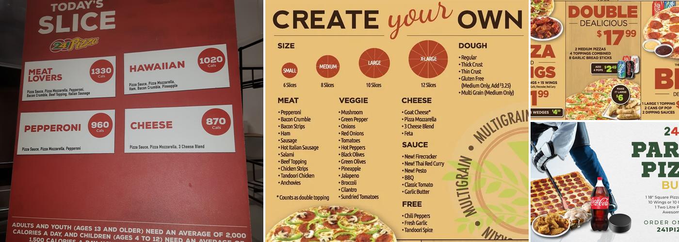 241 Pizza Menu