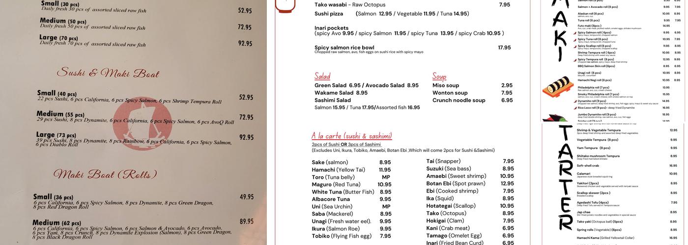 Gonoe Sushi Menu