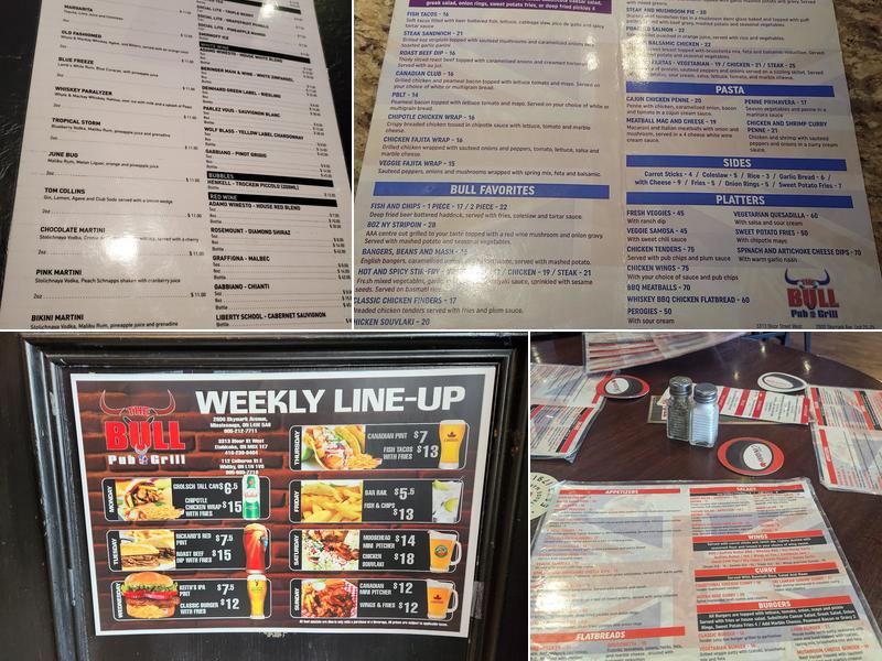 The Bull Pub & Grill Menu
