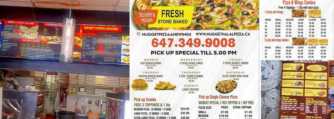 Nugget Halal Pizza and Wings Menu