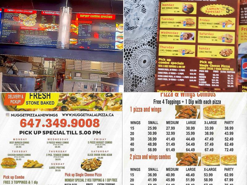Nugget Halal Pizza and Wings Menu