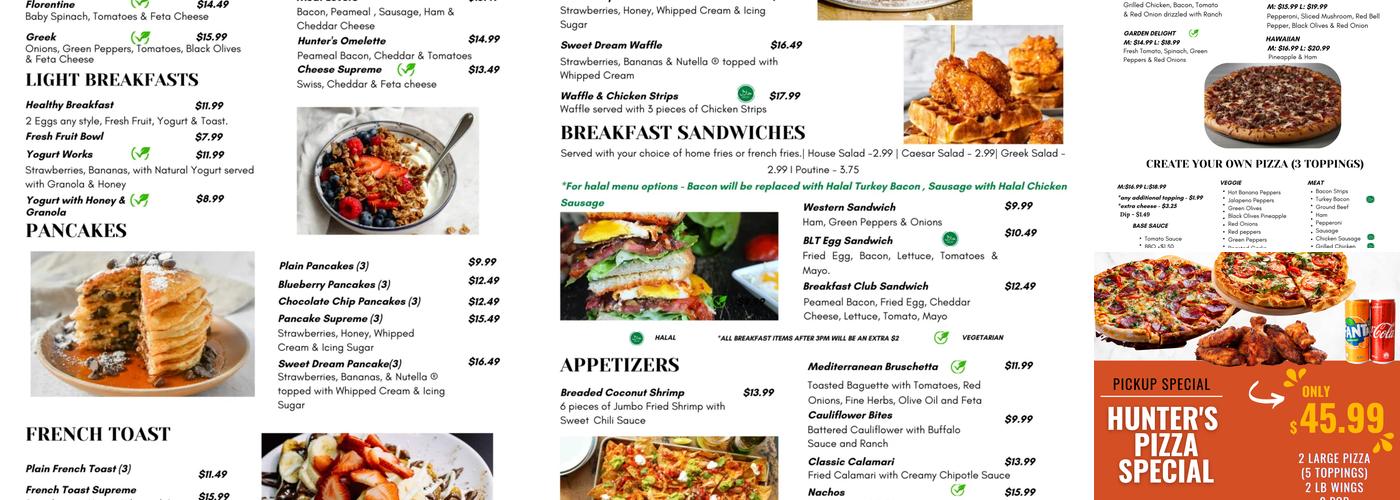Hunter's Hut Menu