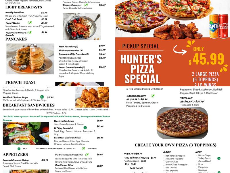 Hunter's Hut Menu