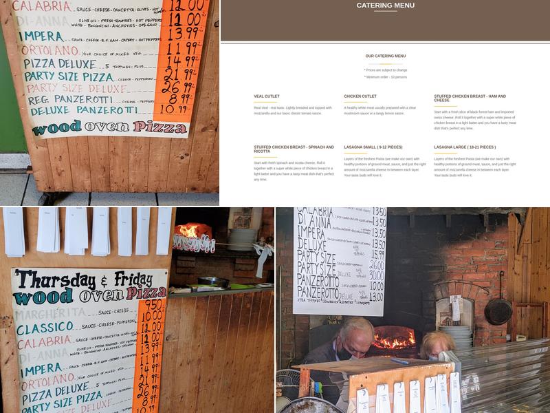 Calabria Bakery Menu