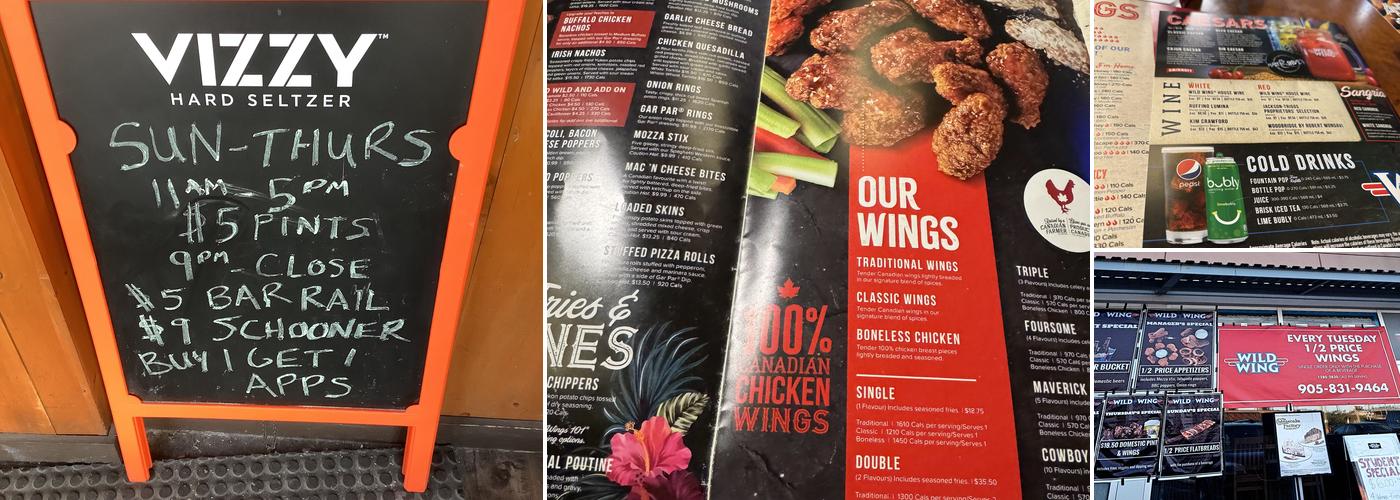 Wild Wing Menu