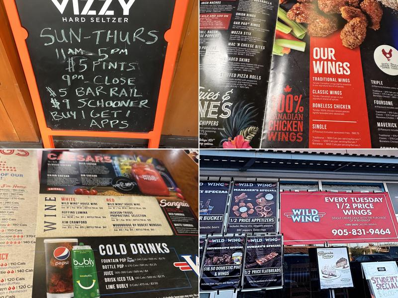 Wild Wing Menu