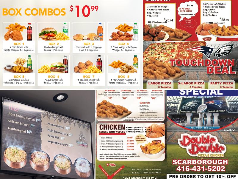 Double Double Pizza & Chicken Menu