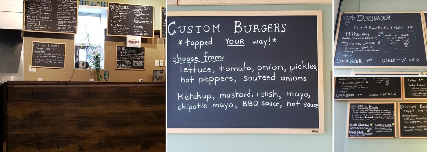 The Bulging Burger Menu