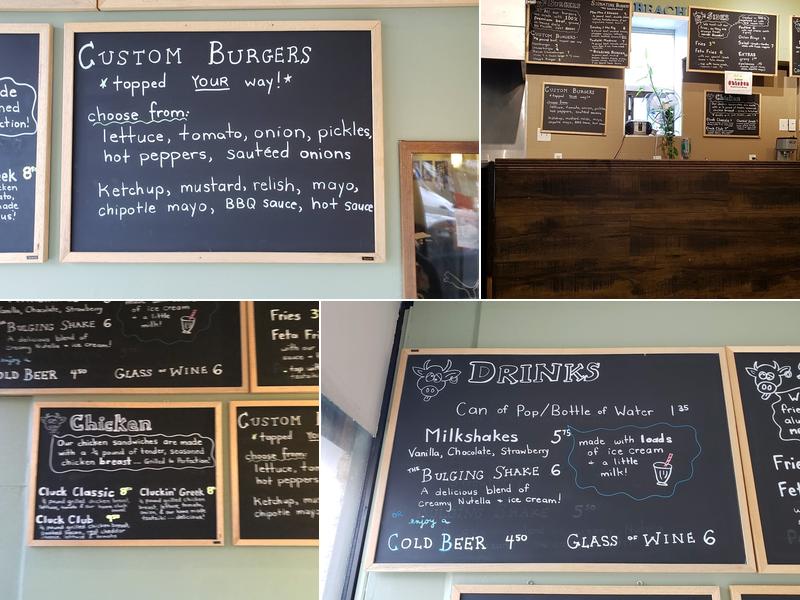 The Bulging Burger Menu