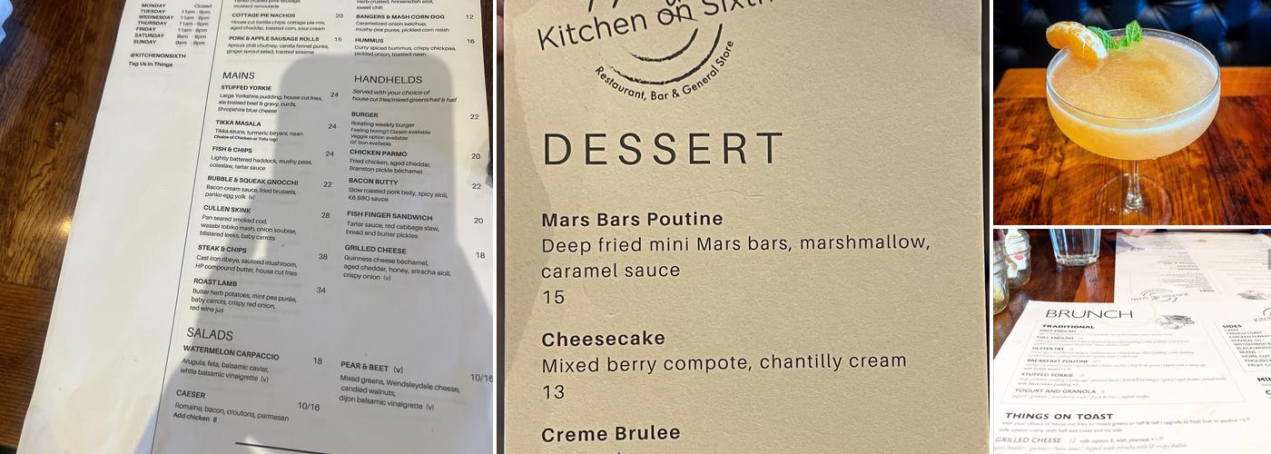 Kitchen On Sixth Menu