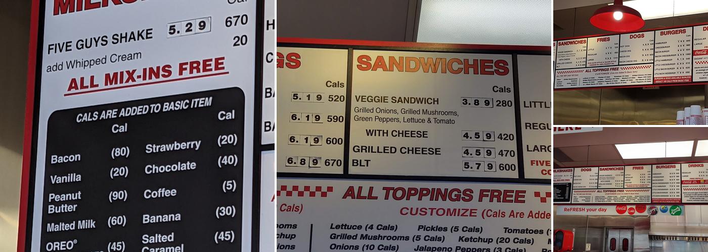 Five Guys Menu