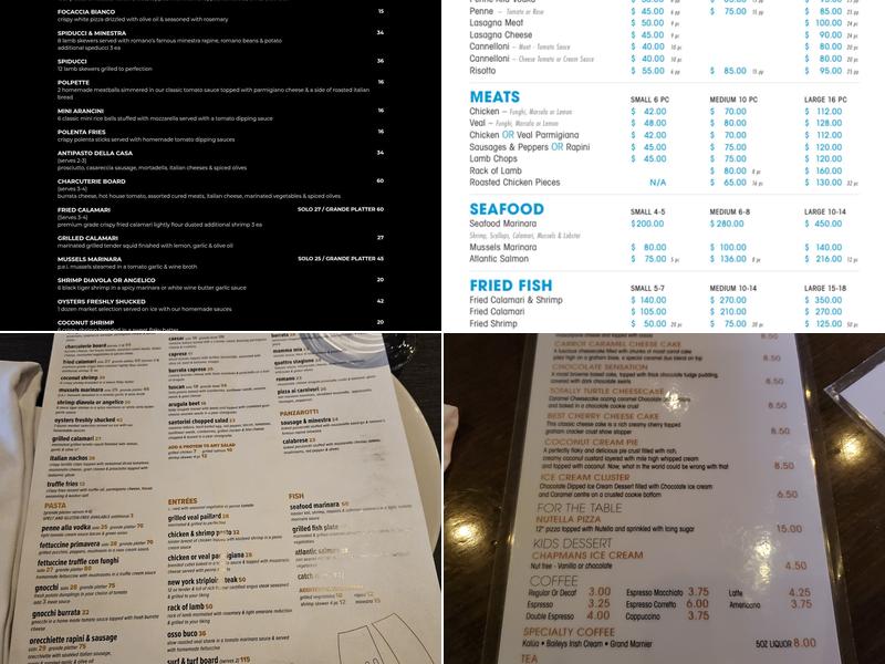 Romano's Restaurant Menu