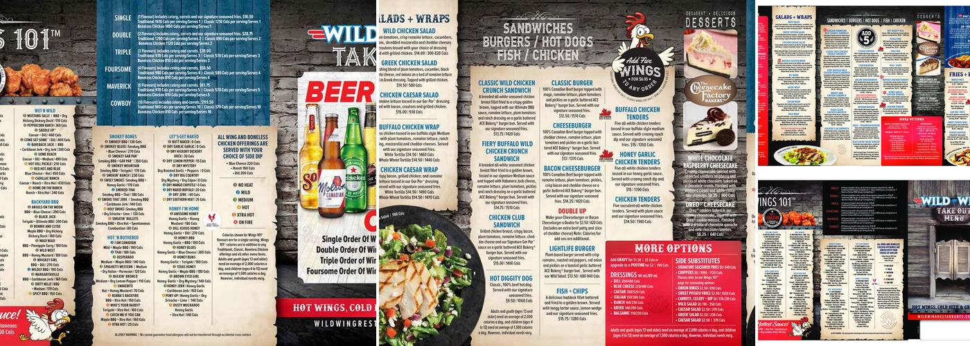 Wild Wing Menu